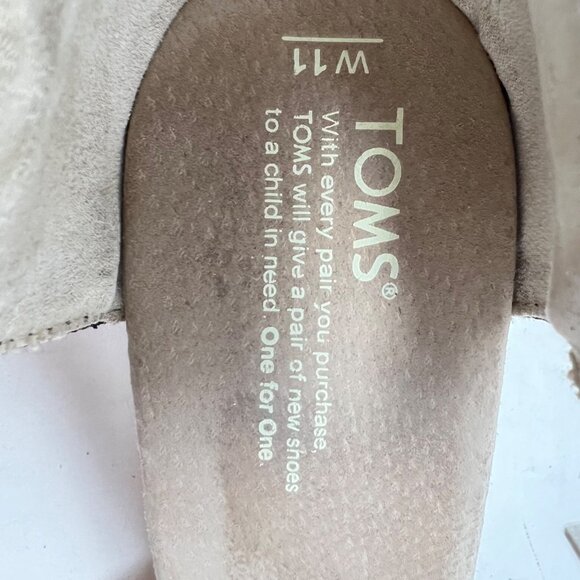 Toms Womens Sienna Black Canvas Cork Wedge 4" Heel Sandal Size 11 VGC - Picture 9 of 9